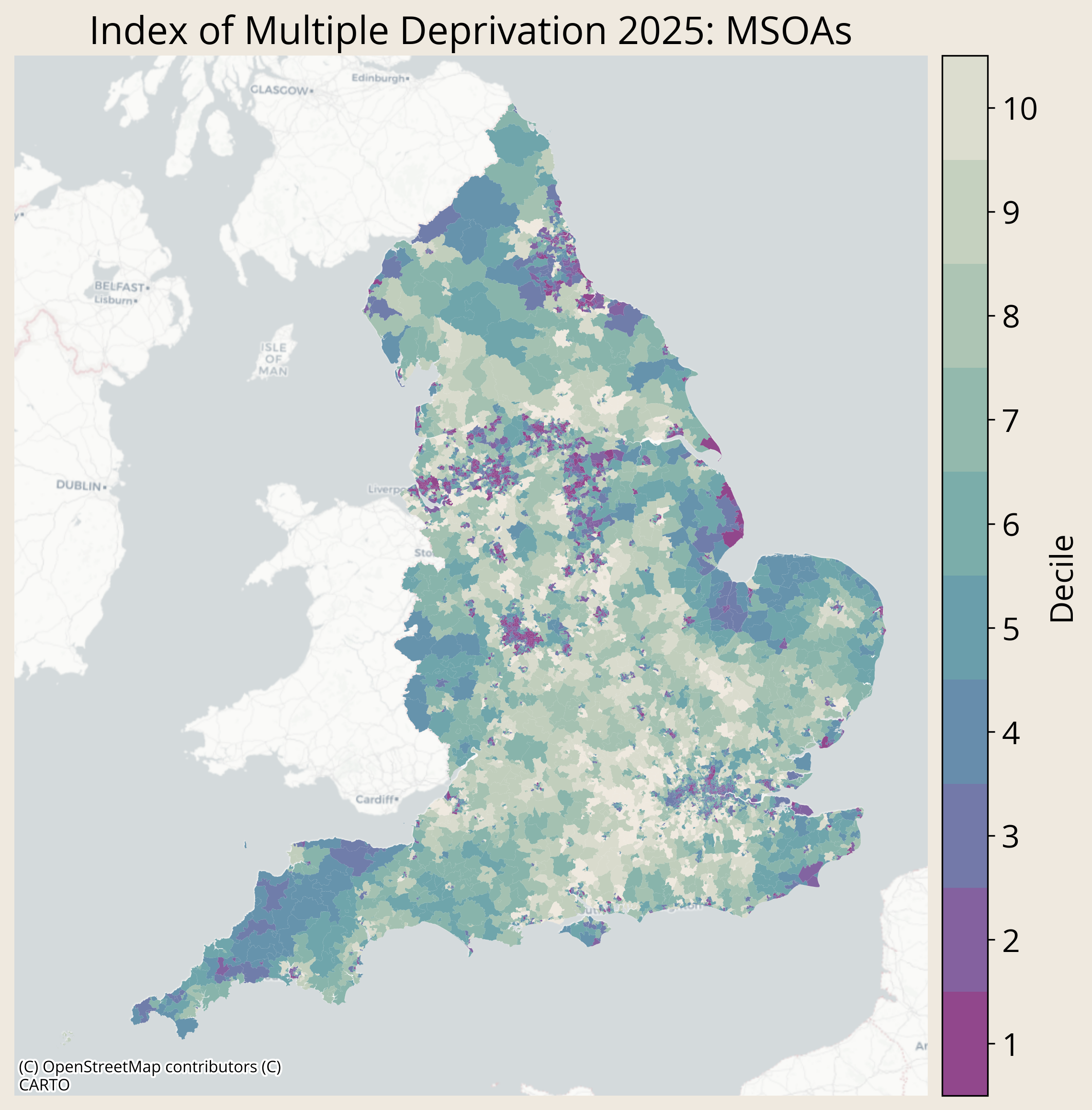 New Indices of Deprivation 2025 Data: MSOA level